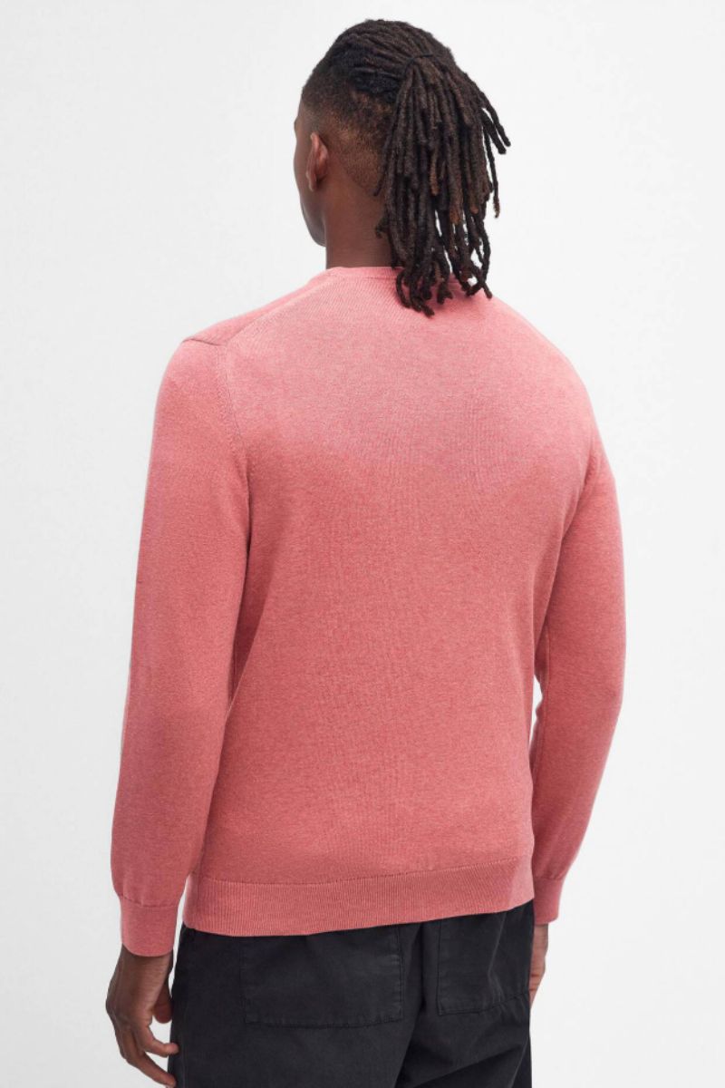 Barbour Pima Cotton Crew Jumper Pink Clay
