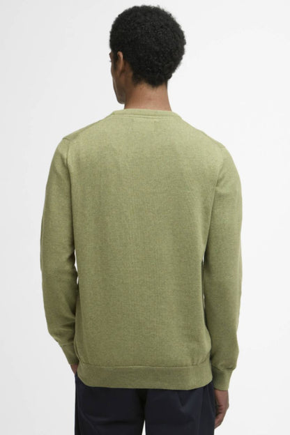 Barbour Pima Cotton Crew Jumper Laurel Green