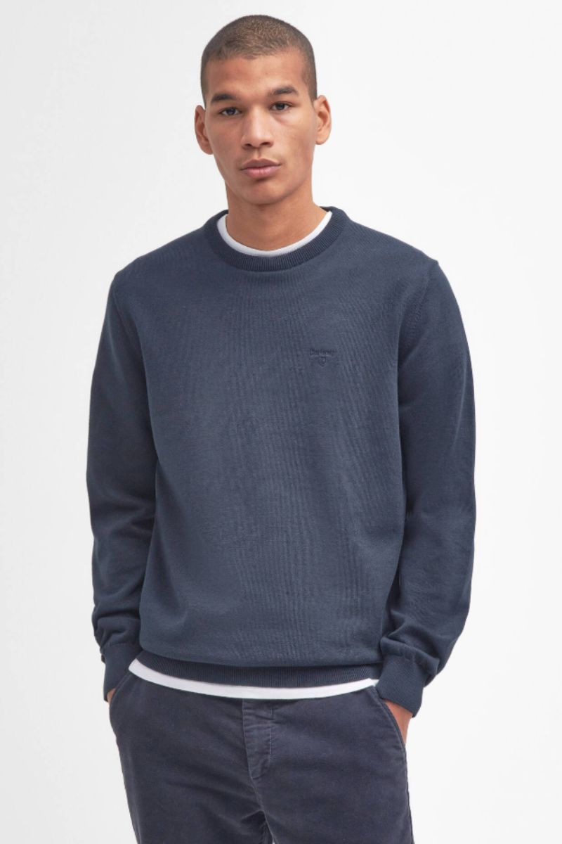 Barbour Pima Cotton Crew Jumper Navy