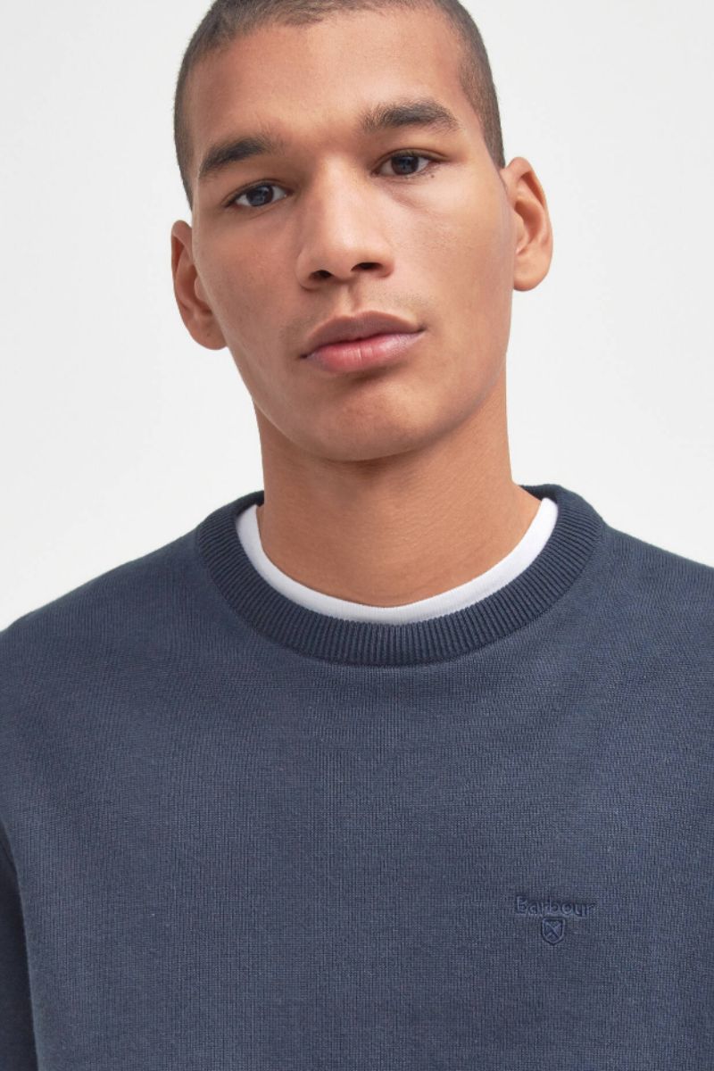 Barbour Pima Cotton Crew Jumper Navy