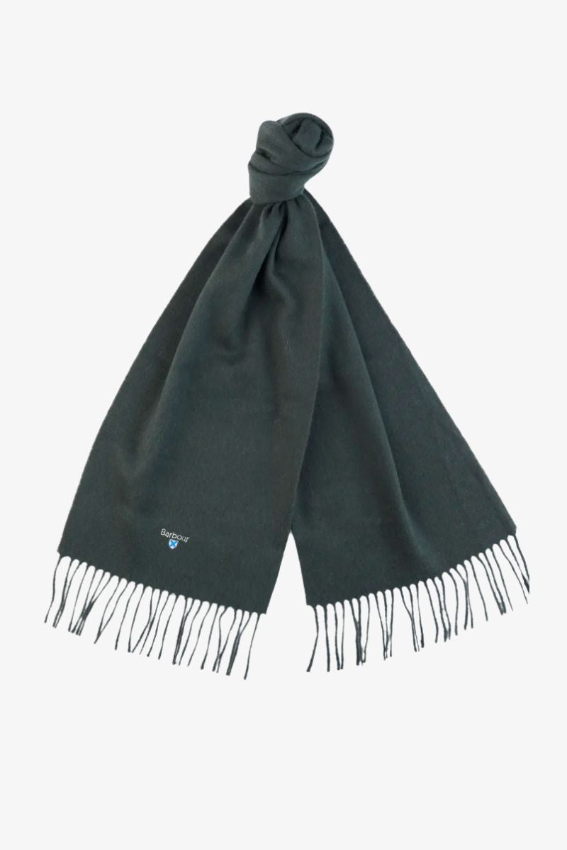 Barbour Plain Lambs Wool Scarf Forest