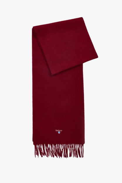 Barbour Plain Lambs Wool Scarf Red