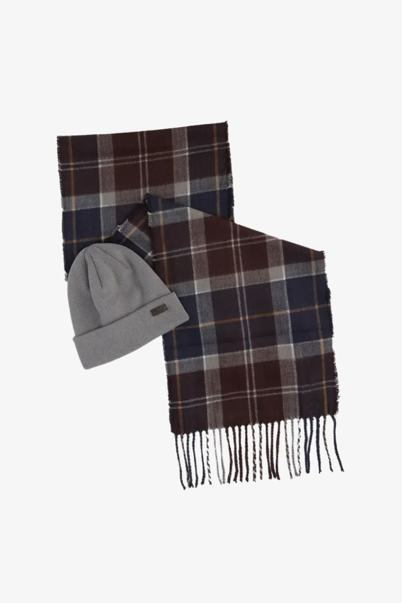 Barbour Swinton Scarf &amp; Hat Set Midnight