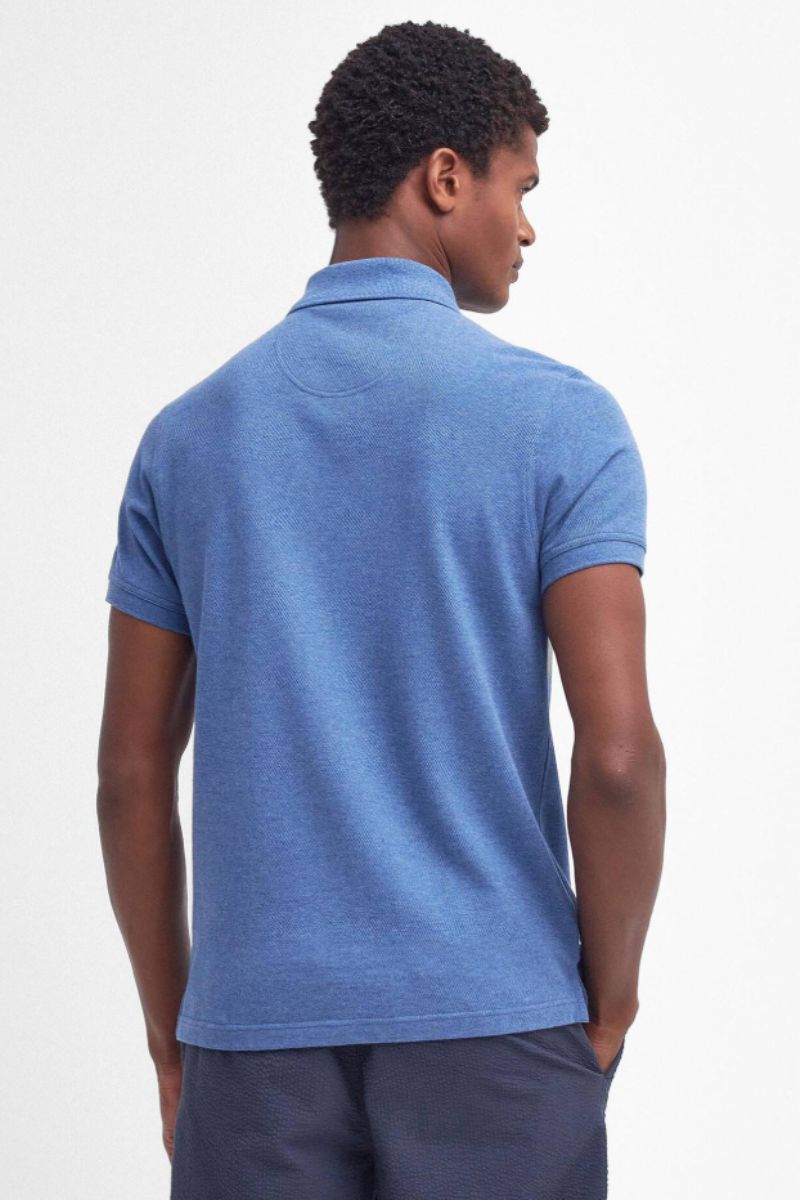 Barbour Tartan Pique Poloshirt Dark Chambray
