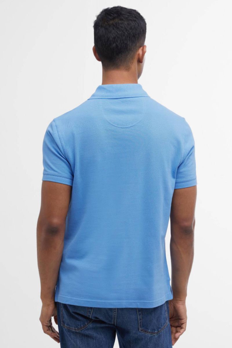 Barbour Tartan Pique Poloshirt Delft Blue