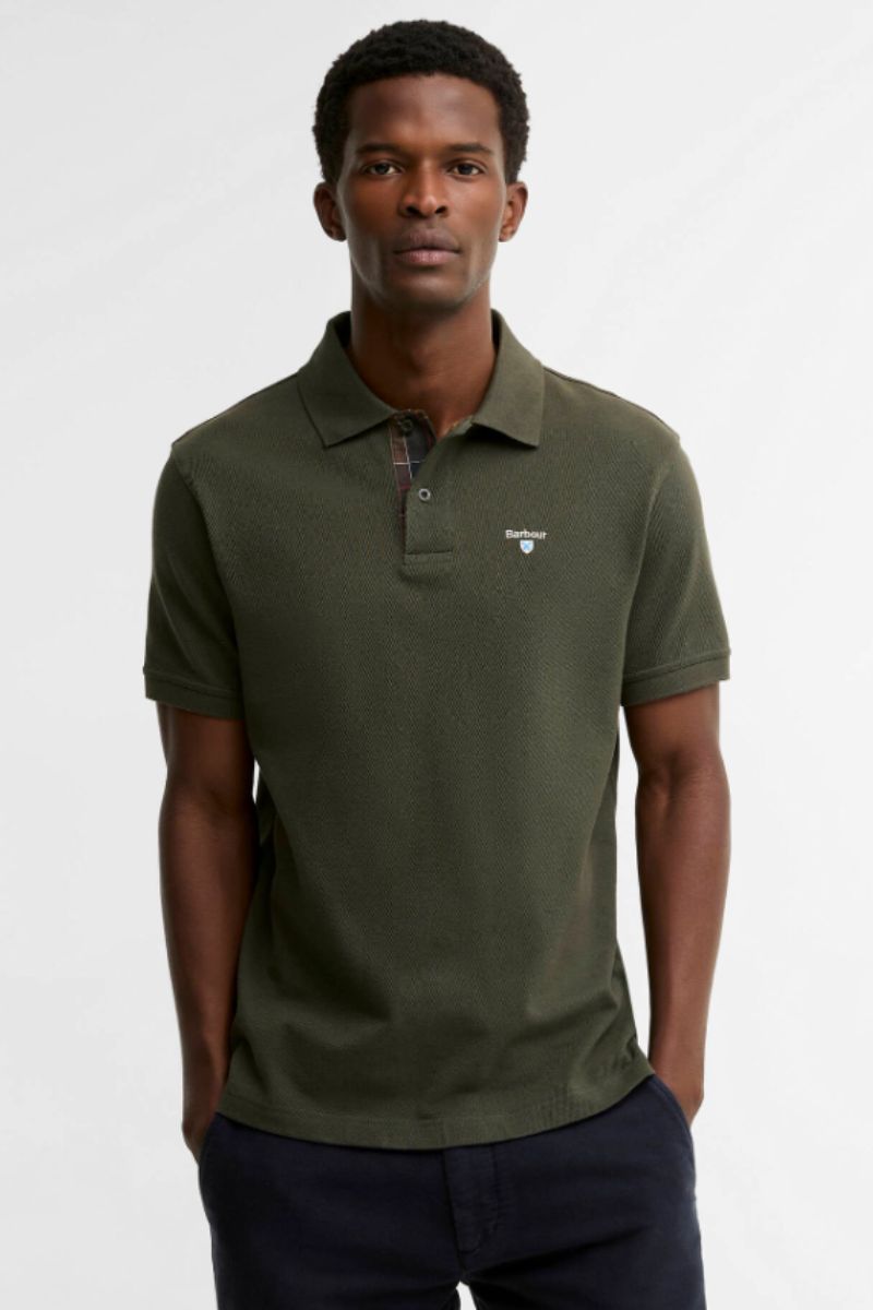 Barbour Tartan Pique Polo Forest Green