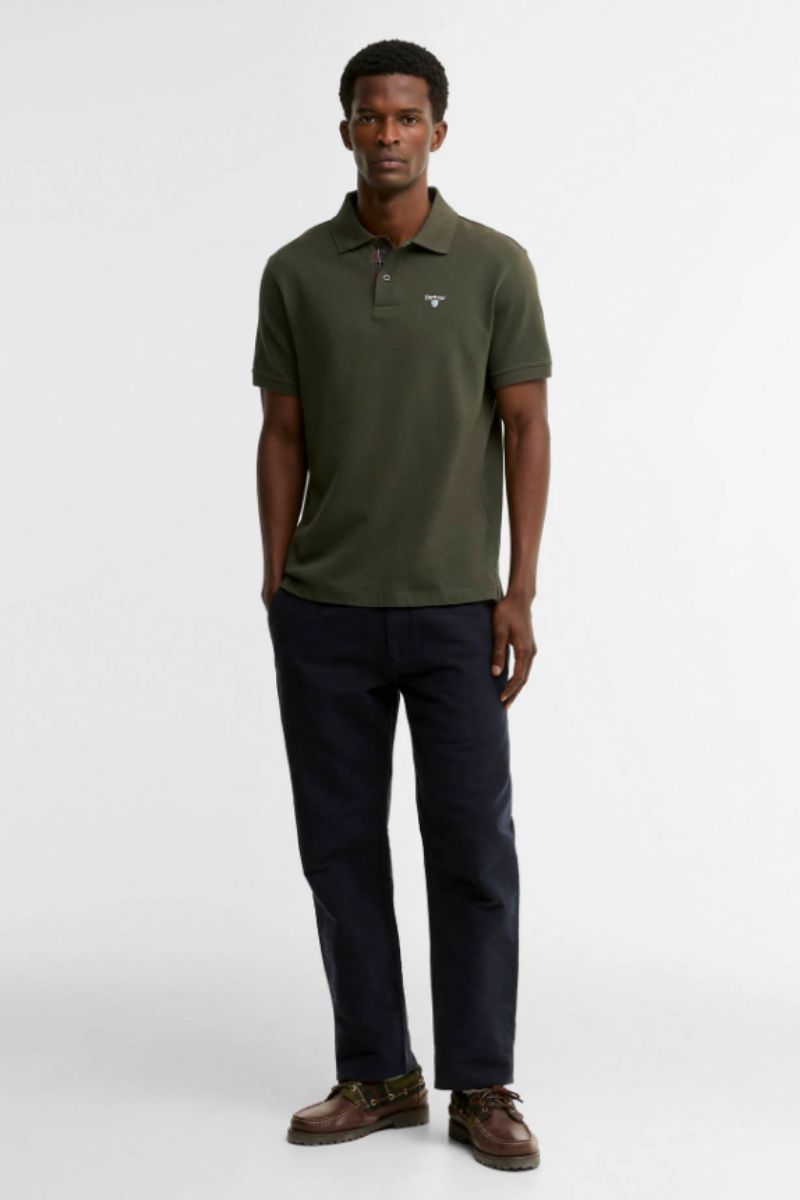 Barbour Tartan Pique Polo Forest Green