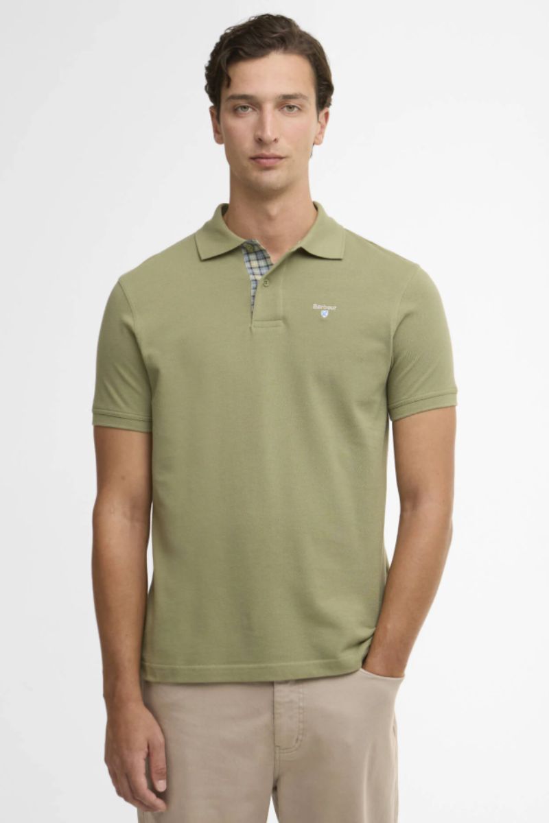 Barbour Tartan Pique Poloshirt Laurel Green