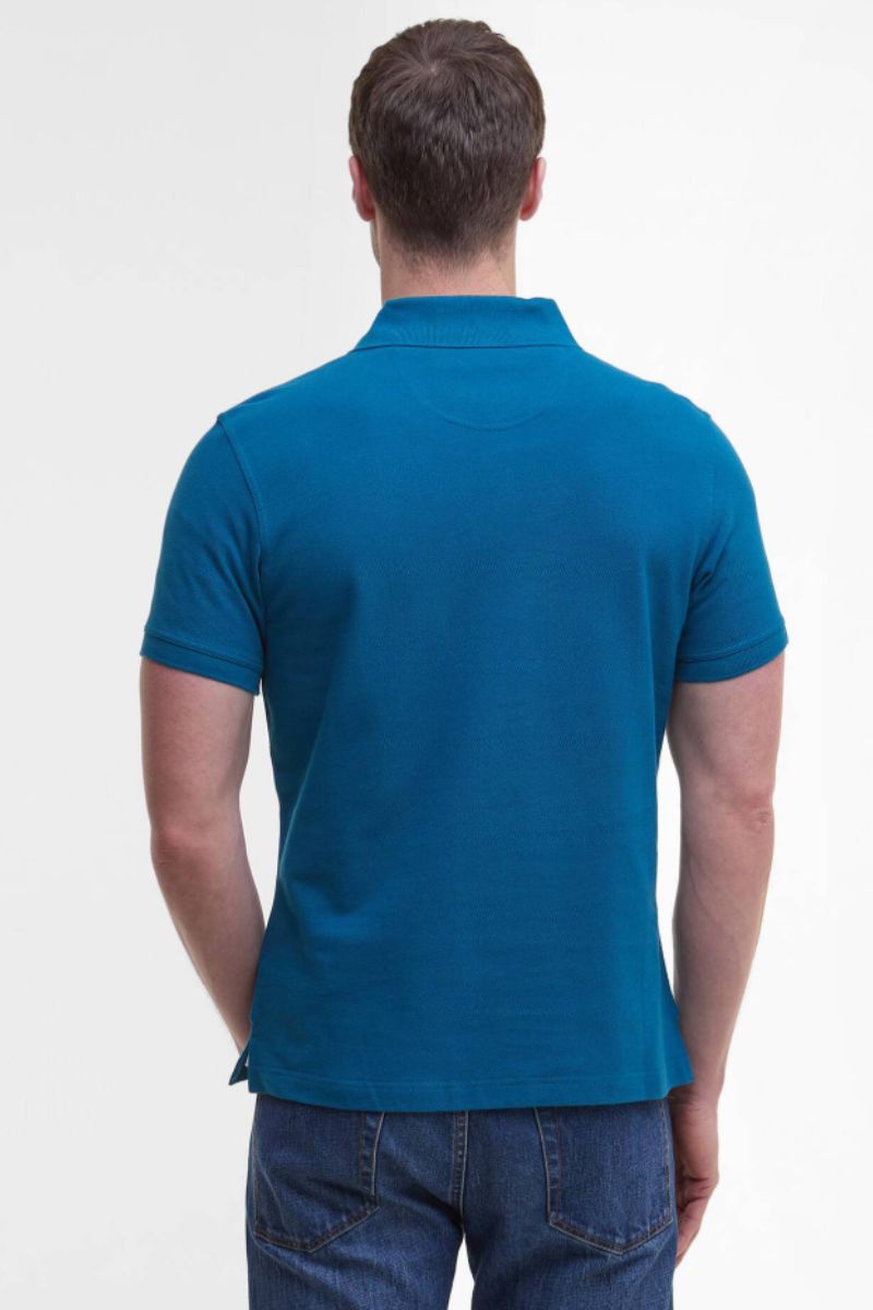 Barbour Tartan Pique Poloshirt Lyons Blue
