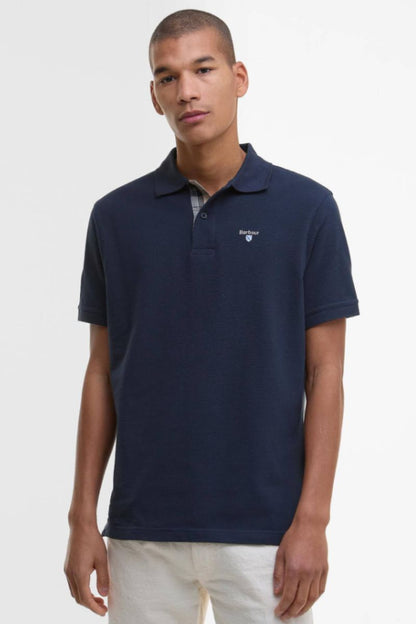 Barbour Tartan Pique Polo Navy