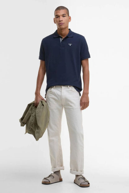 Barbour Tartan Pique Polo Navy