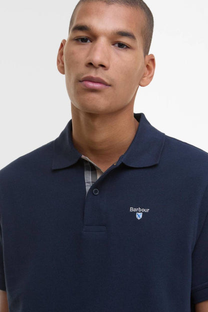 Barbour Tartan Pique Poloshirt New Navy