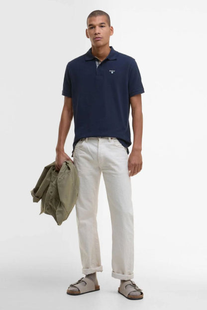 Barbour Tartan Pique Poloshirt New Navy