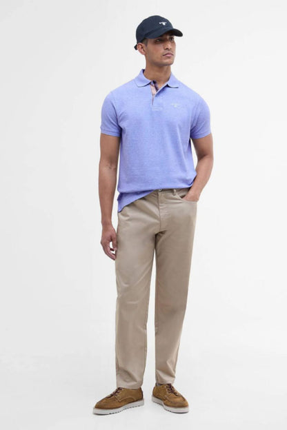 Barbour Tartan Pique Poloshirt Sky Marl