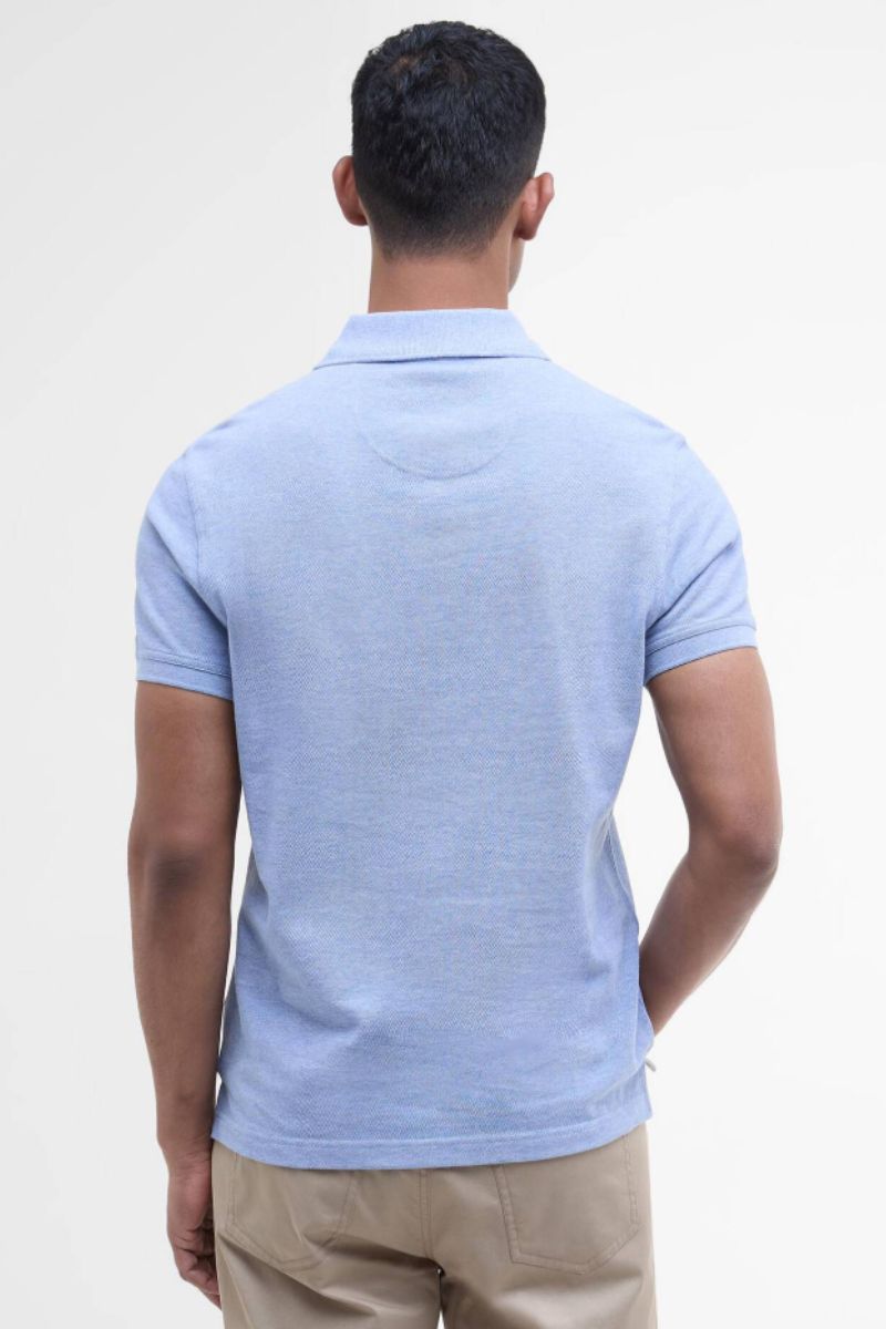 Barbour Tartan Pique Poloshirt Sky Marl