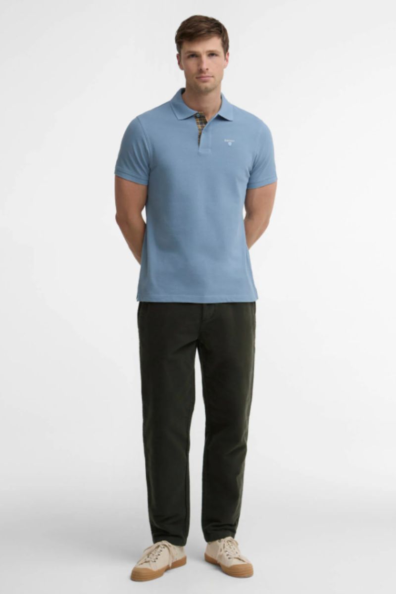 Barbour Tartan Pique Polo Tarn Blue