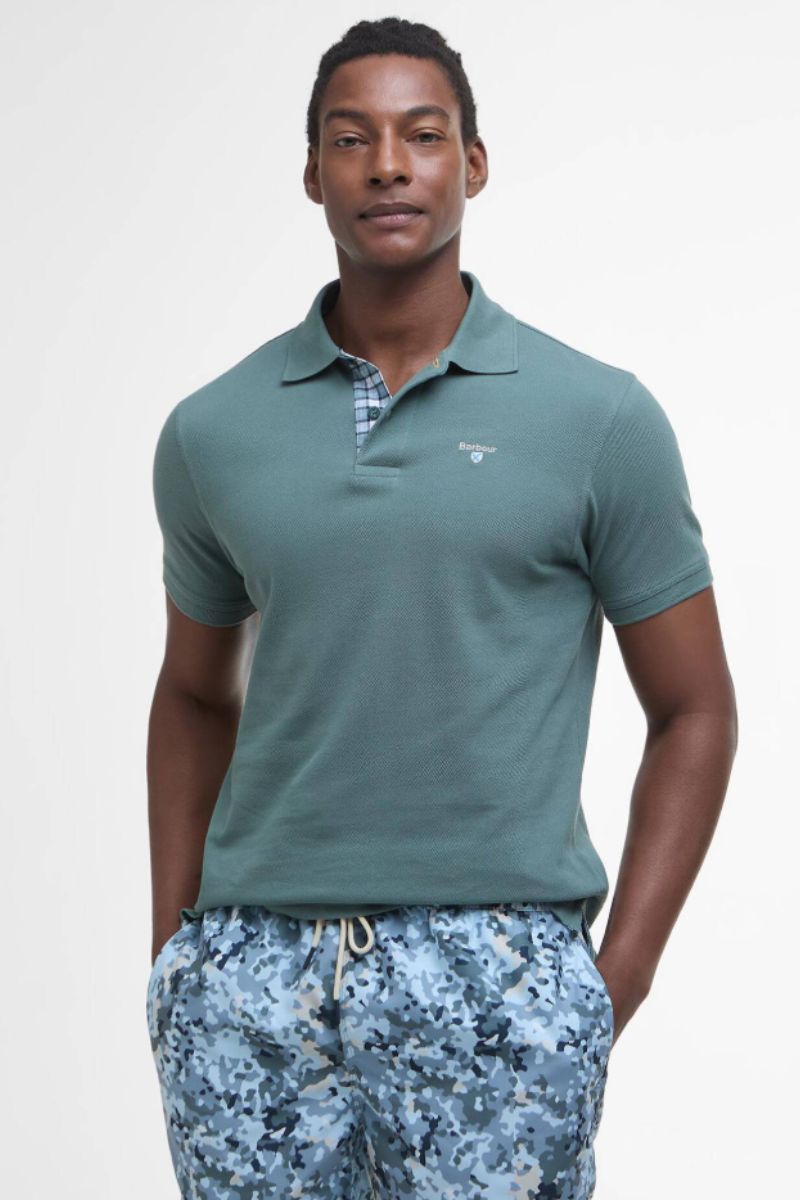 Barbour Tartan Pique Poloshirt Vintage Teal