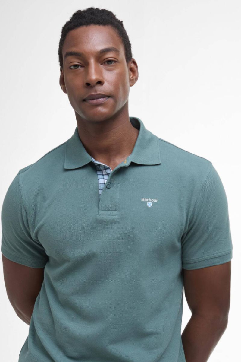 Barbour Tartan Pique Poloshirt Vintage Teal