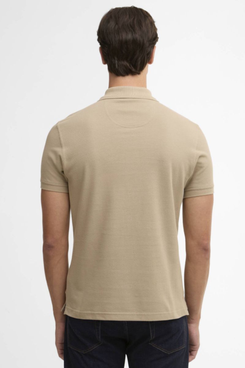 Barbour Tartan Pique Poloshirt Washed Stone