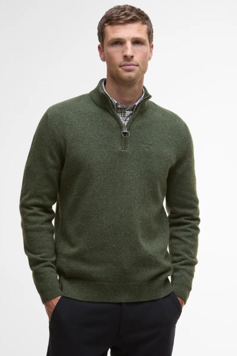 Barbour Essential Tisbury Half Zip Forest