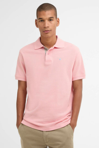 Barbour Tartan Pique Poloshirt Mineral Pink