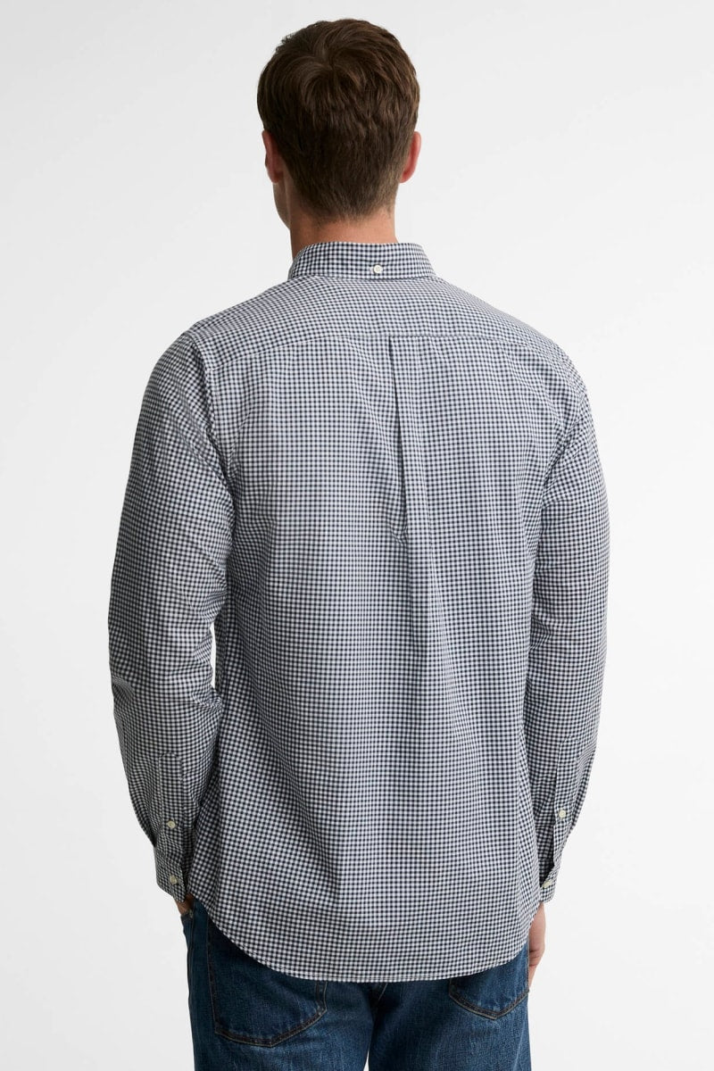 Barbour Harbourwall Tailored Gingham Shirt navy, back view