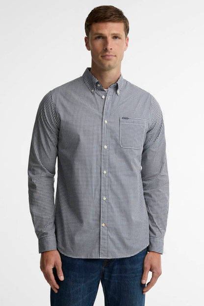 Barbour Harbourwall Tailored Gingham Shirt in navy, front view