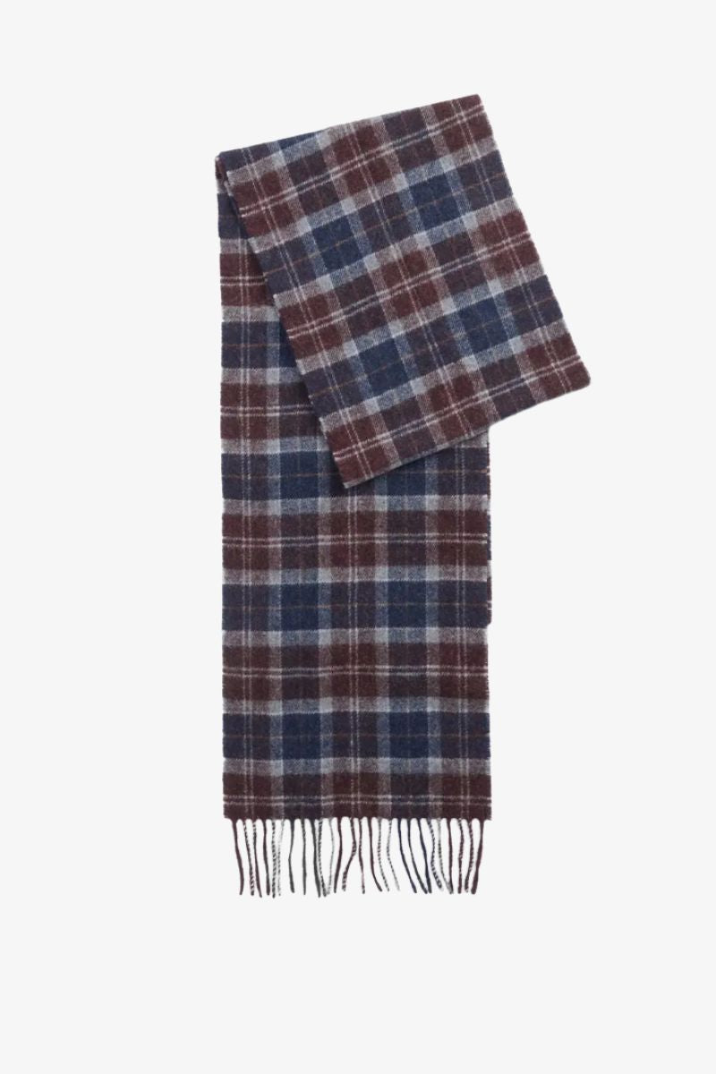 Barbour Tartan Wool Scarf Midnight