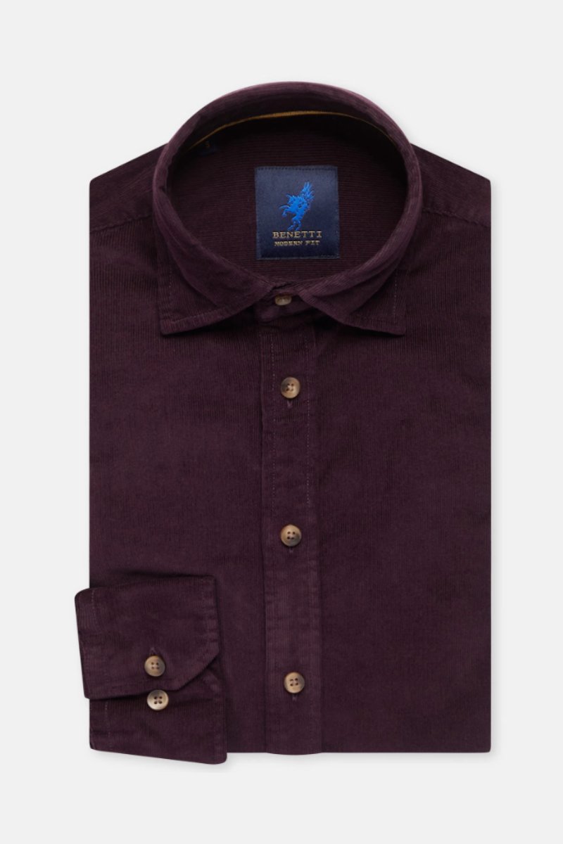 Benetti Alfie Corduroy Casual Shirt Grape