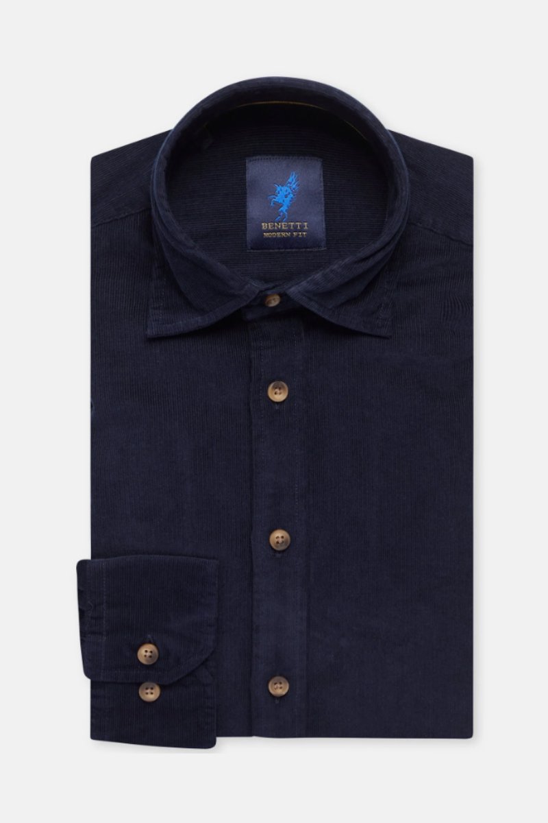 Benetti Alfie Corduroy Casual Shirt Navy