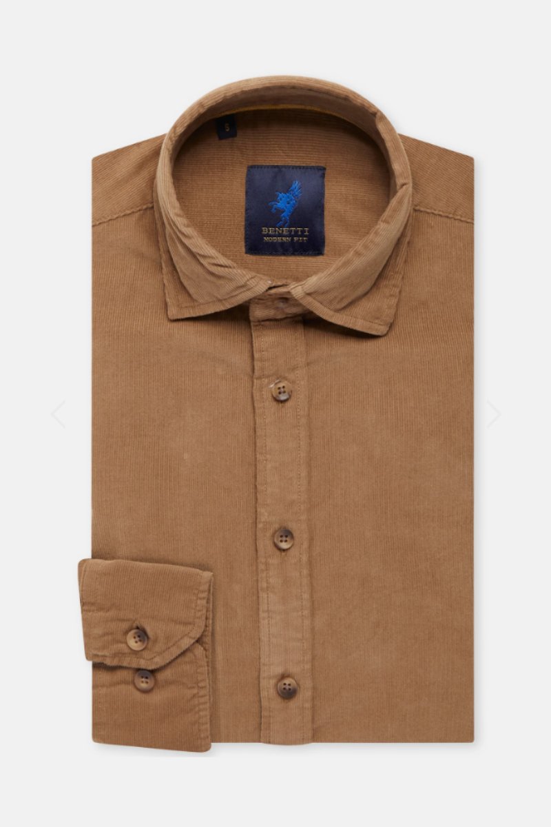 Benetti Alfie Corduroy Casual Shirt Stone