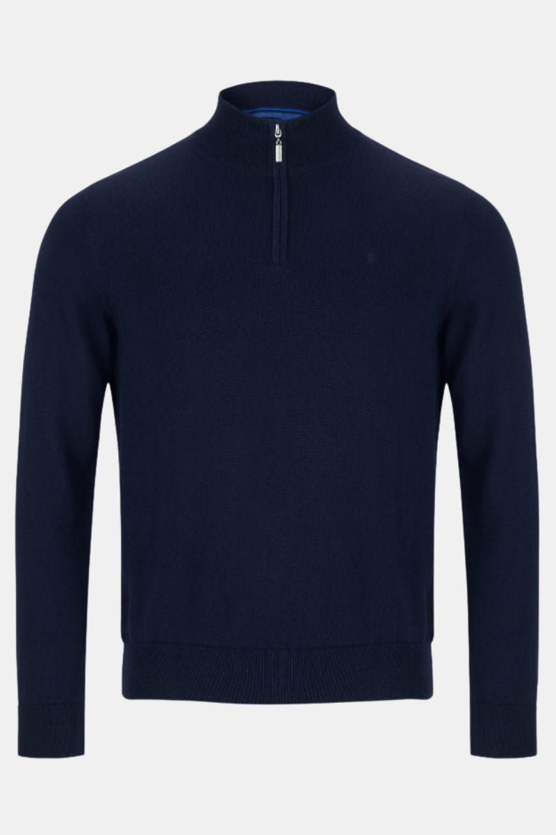 Benetti 1/4 Zip Knit Navy Blue