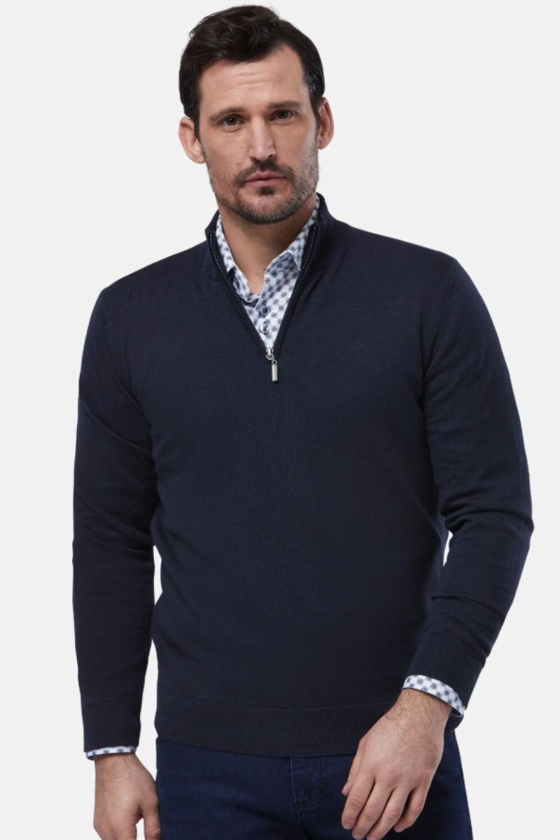 Benetti 1/4 Zip Knit Navy