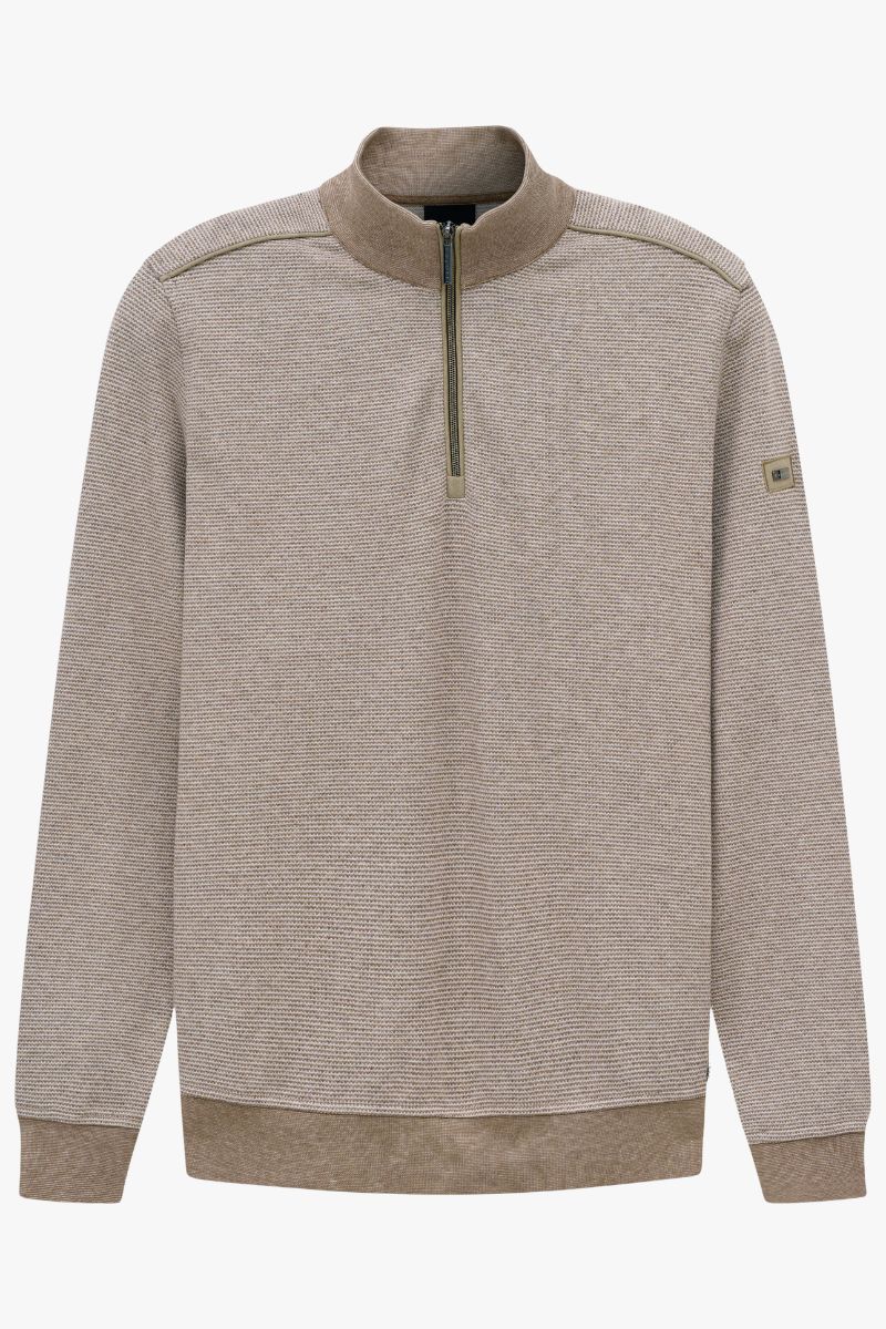 Bugatti 15141E 1/4 Zip Sweatshirt Beige