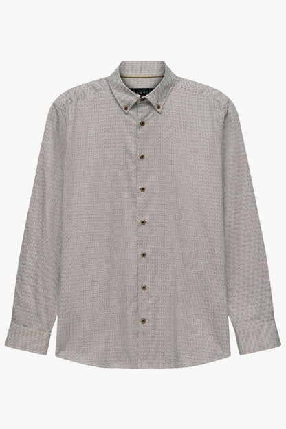 Bugatti 18513E Print Shirt Brown