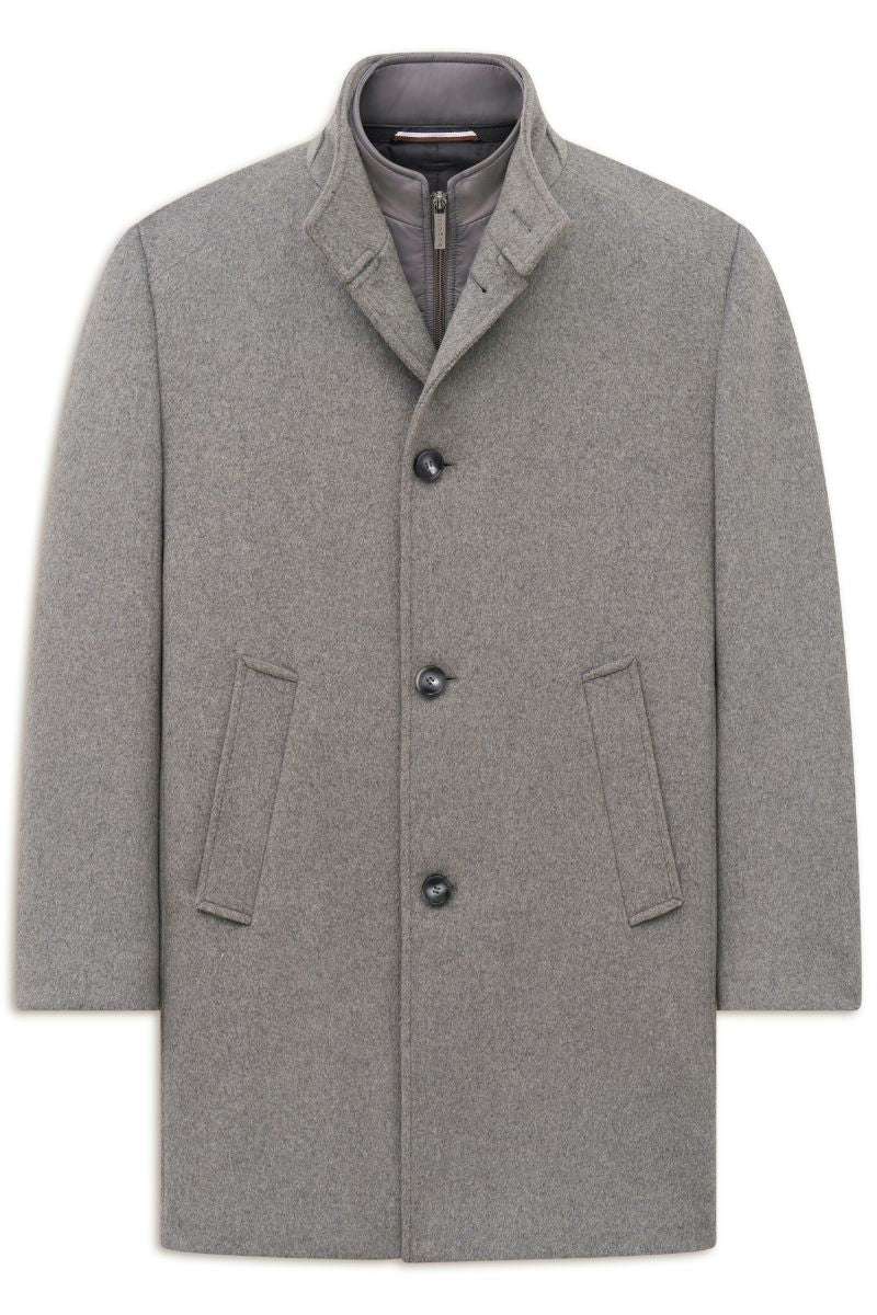 Bugatti 24203 Wool Blend Overcoat Grey