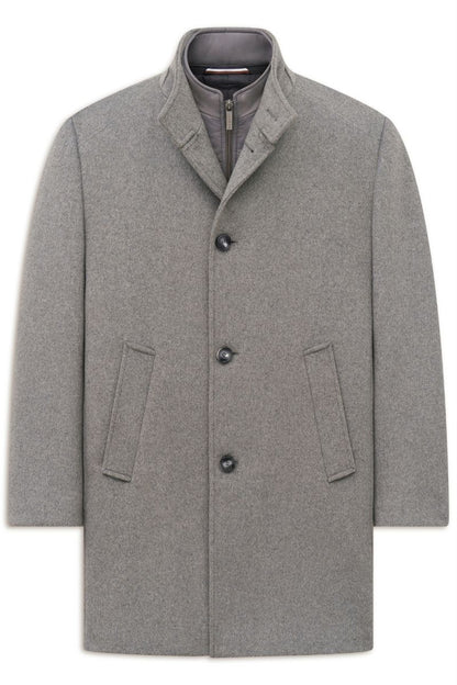 Bugatti 24203 Wool Blend Overcoat Grey
