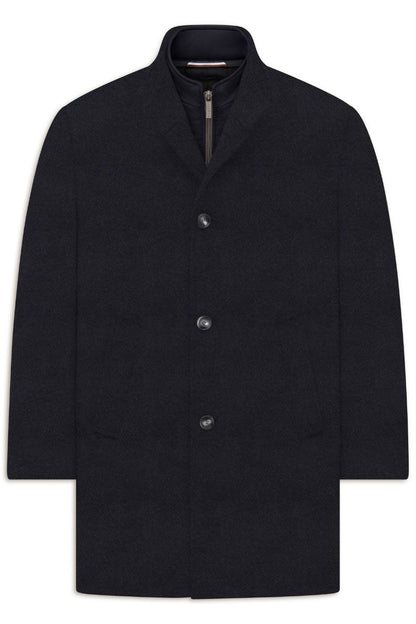 Bugatti 24203 Wool Blend Overcoat Navy