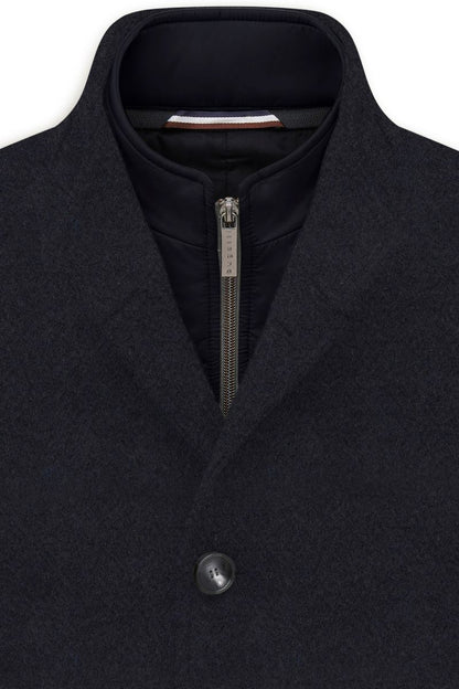 Bugatti 24203 Wool Blend Overcoat Navy