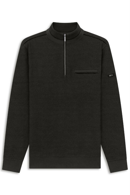 Bugatti 25050F Half Zip Sweatshirt Brown