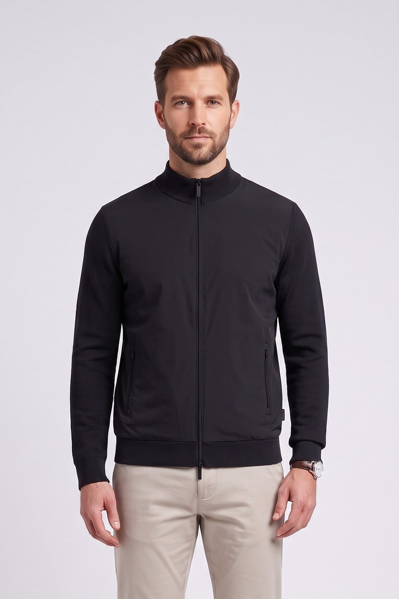 Bugatti 25571F Zip Through Cardigan Navy