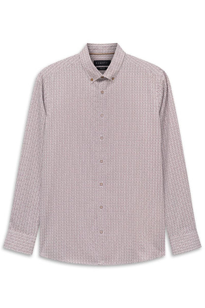 Bugatti 28511F Printed Button-Down Shirt Rose