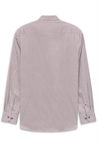 Bugatti 28511F Printed Button-Down Shirt Rose
