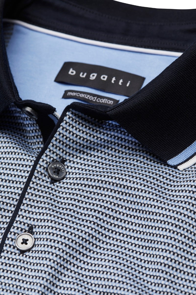 Bugatti 55103A Print Polo Blue