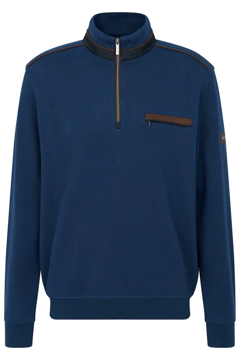 Bugatti 65050B 1/4 Zip Jumper Blue