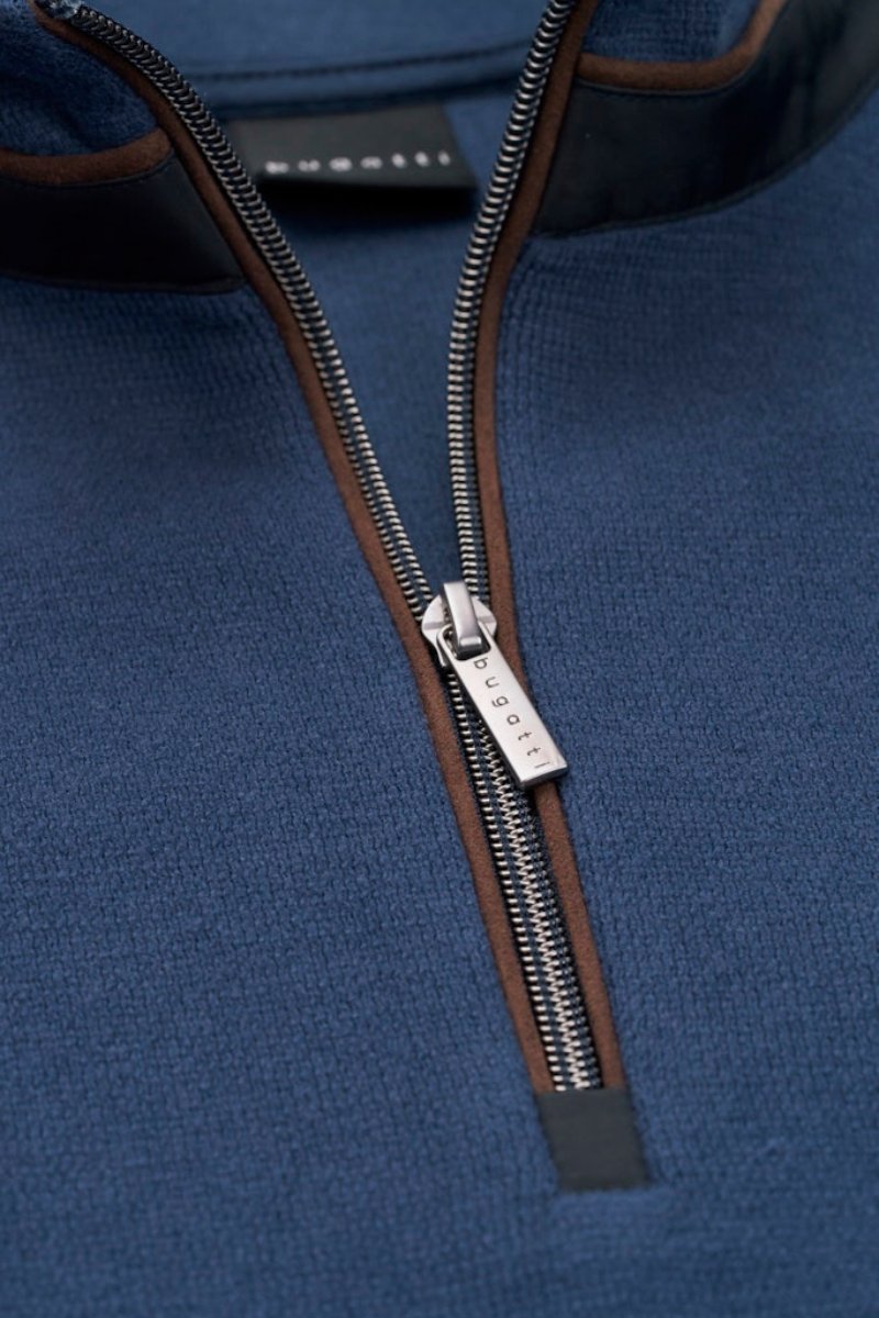 Bugatti 65050B 1/4 Zip Jumper Blue