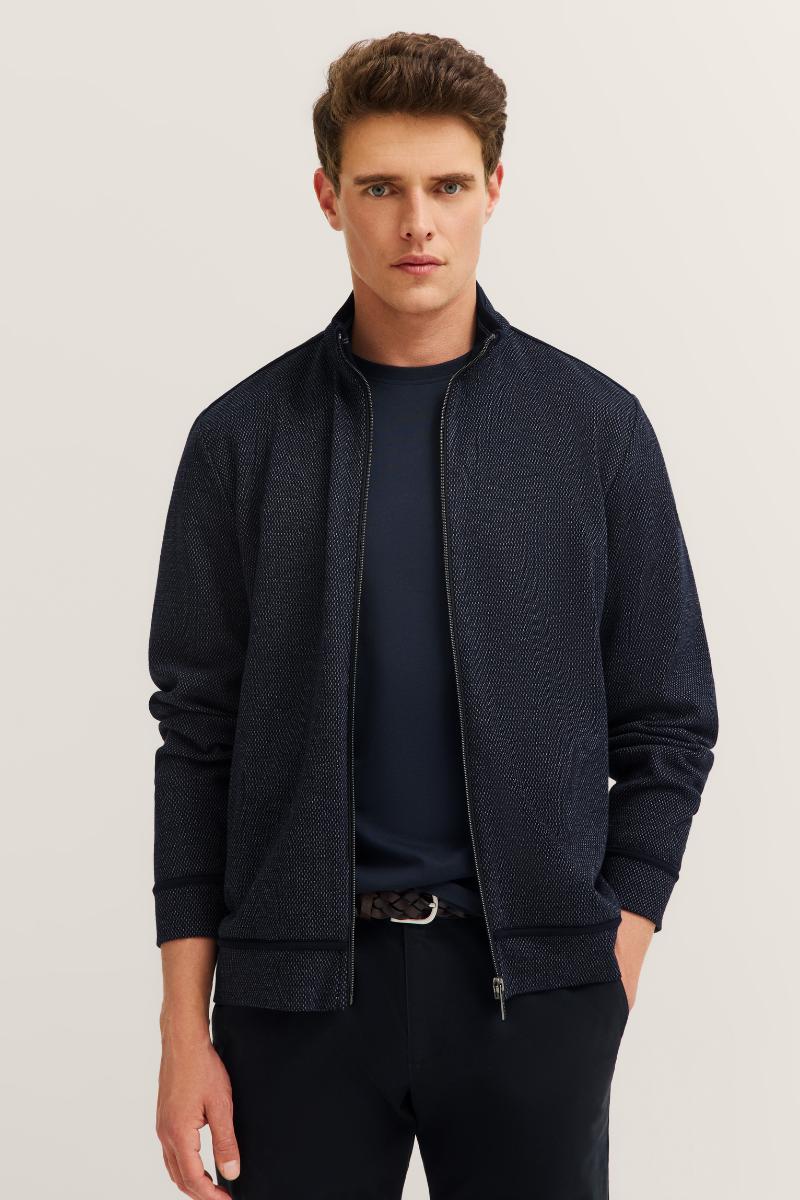Bugatti 8750/85170D Full Zip Navy Jumper