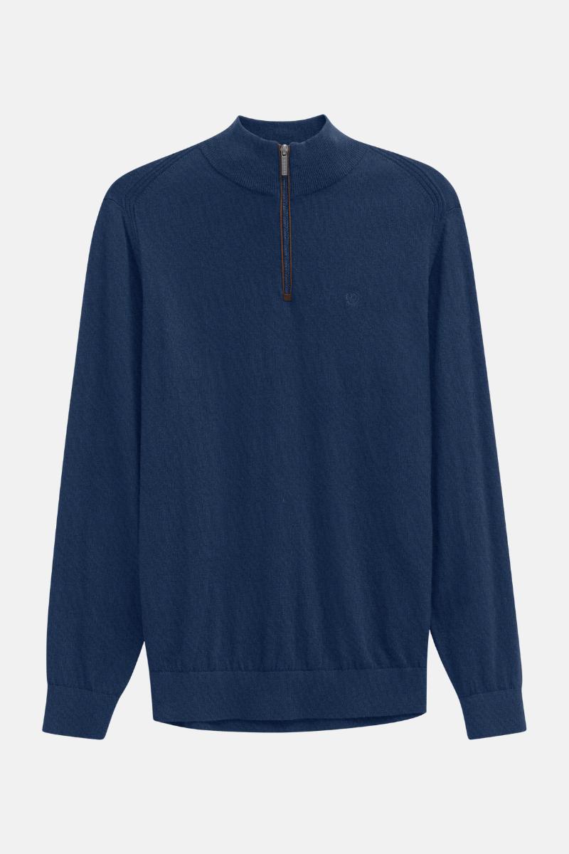 Bugatti 7500/ 85520D 1/4 Zip Navy Knit Jumper