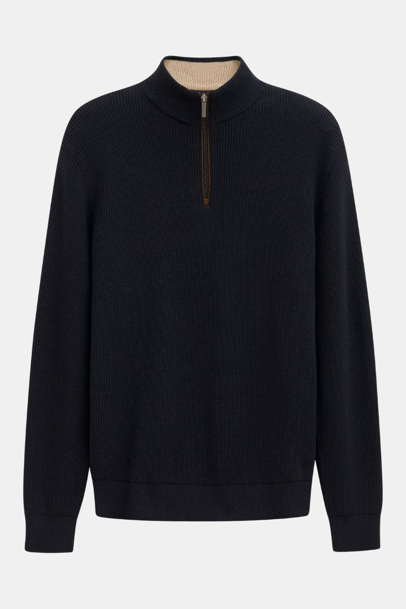 Bugatti 85525D 1/4 Zip Navy Jumper