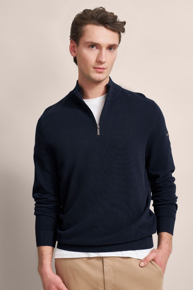 Bugatti 95512 1/4 Zip Jumper Col 390